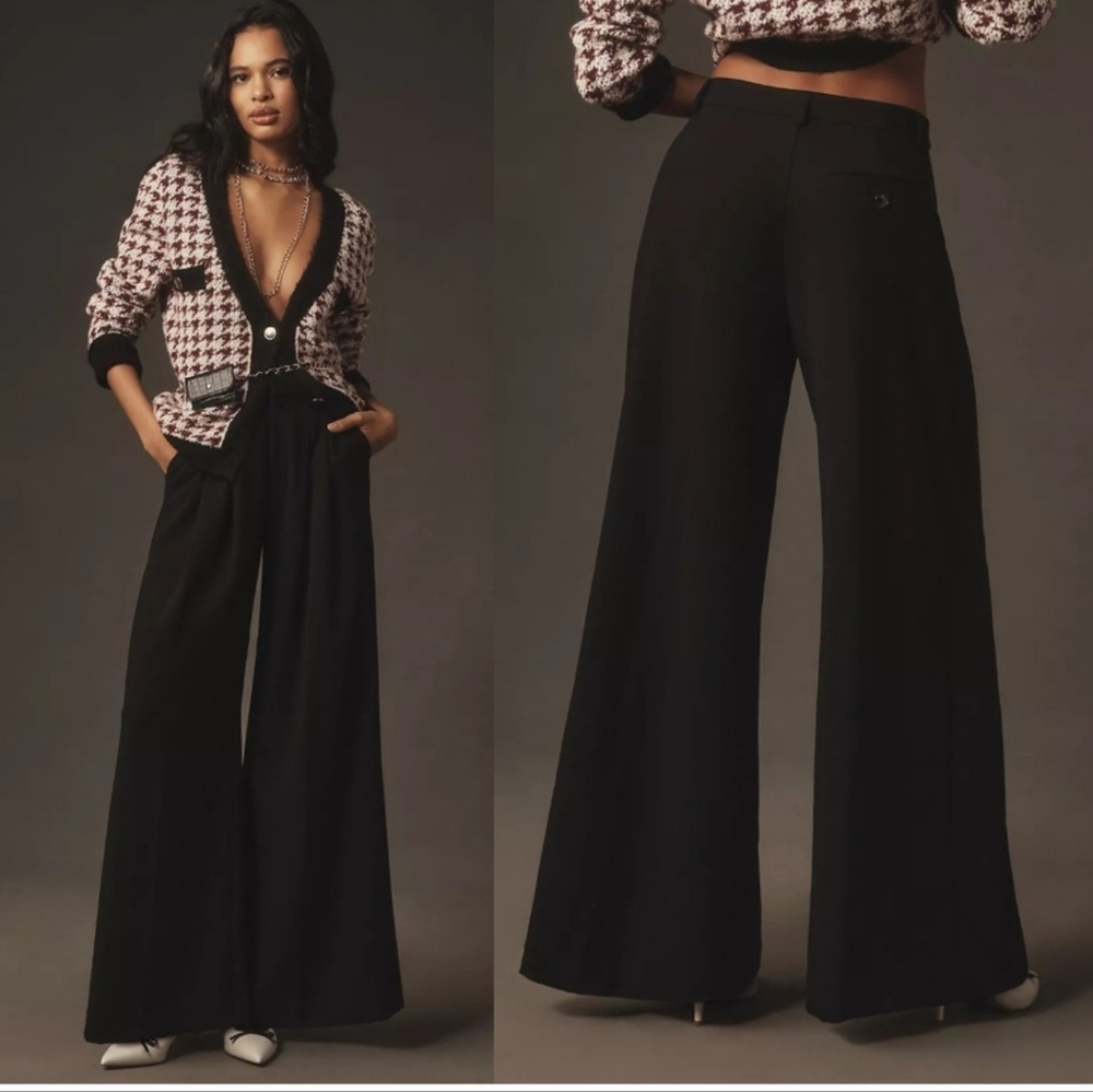 Maeve Black Wide-Leg Pants Size 0